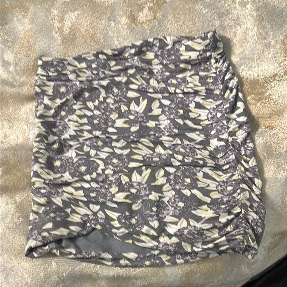 Free People Floral Gray Skirt